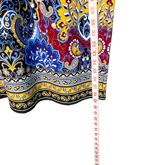 TALBOTS Paisley Print 3/4 Sleeve Jersey Knit Sheath Dress Popover Style Sz LP - Picture 8 of 12